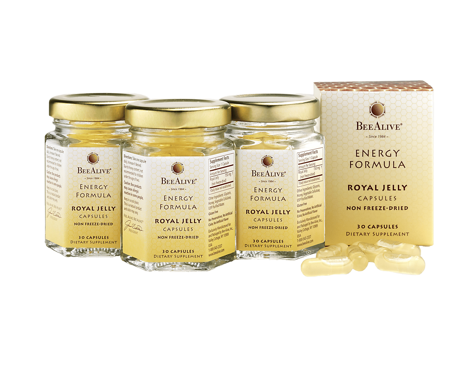 BeeAlive Energy Capsules — three-month supply